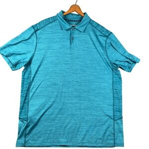 Tommy Bahama IslandZone Polo Mens Large Teal Blue Excellent Performance Shirt